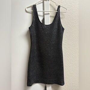 Timing Black Textured Mini Sheath Dress